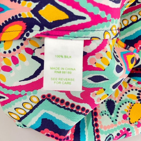 Lilly Pulitzer Crown Jewels Trace Silk ‎ Top XS - Picture 6 of 7